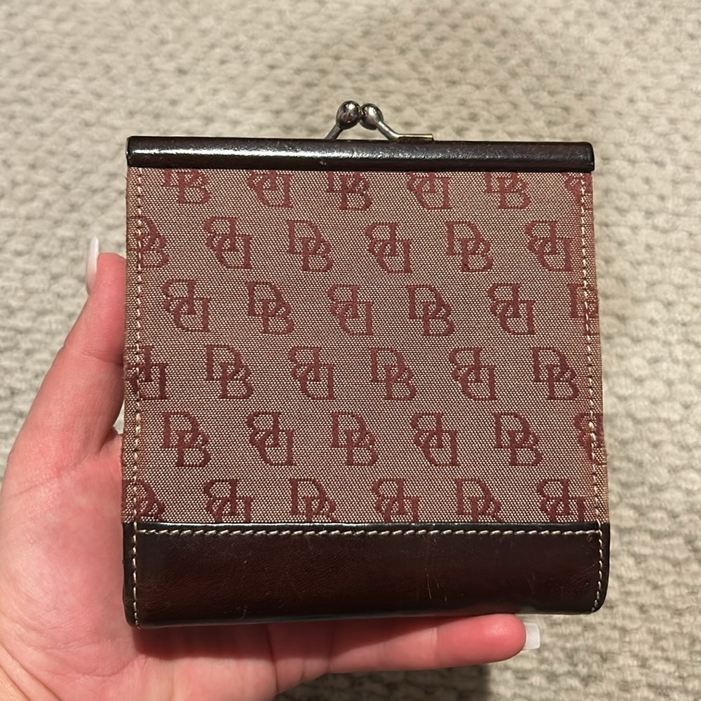 Dooney & Burke Vintage Rust/Brown DB Monogram Wallet - Picture 9 of 9